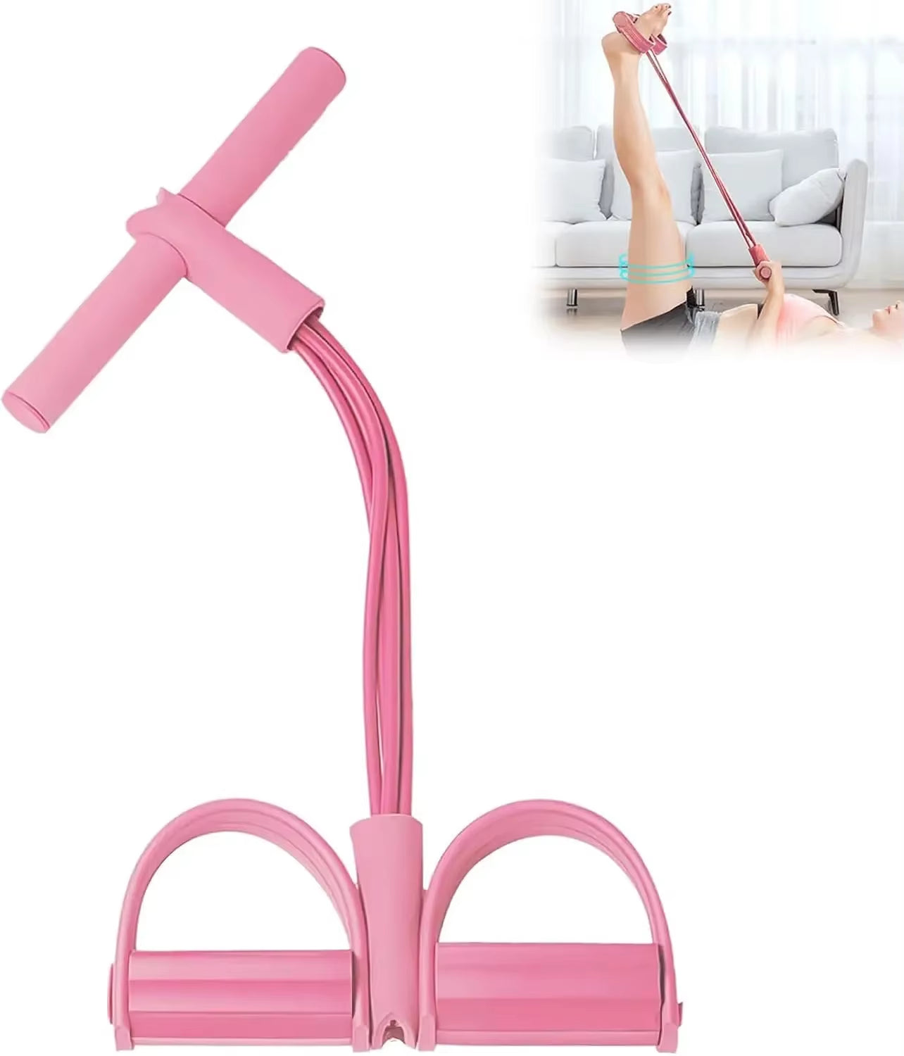 Home Gym Resistance Bands - 4 Elastic Tubes for Full Body Workouts, Abdominal Exercises, Rowing Machines, and Fitness Equipment